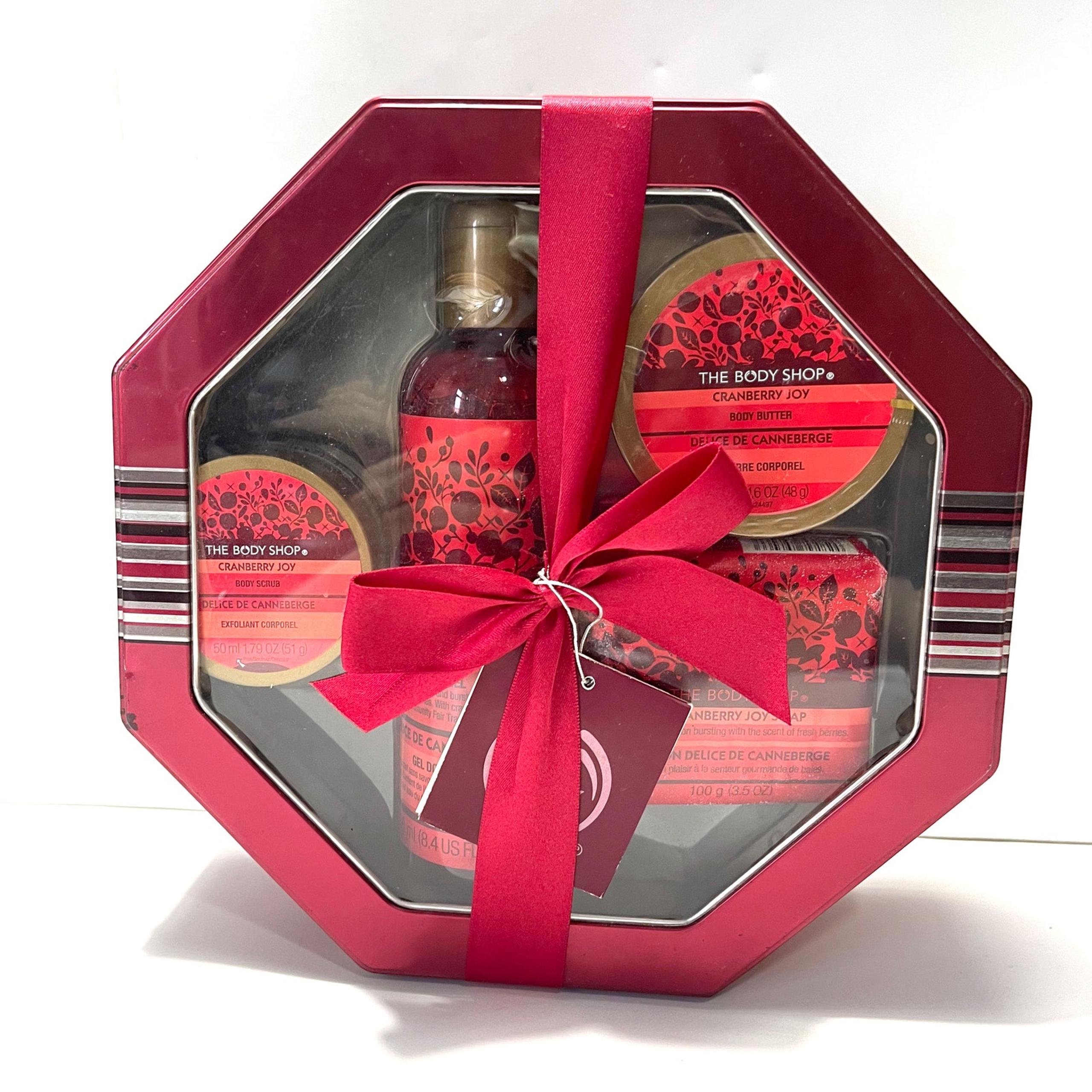 THE BODY SHOP NIB Cranberry Joy Gift Sets Shower Gel, Body Butter, Scrub, Soap