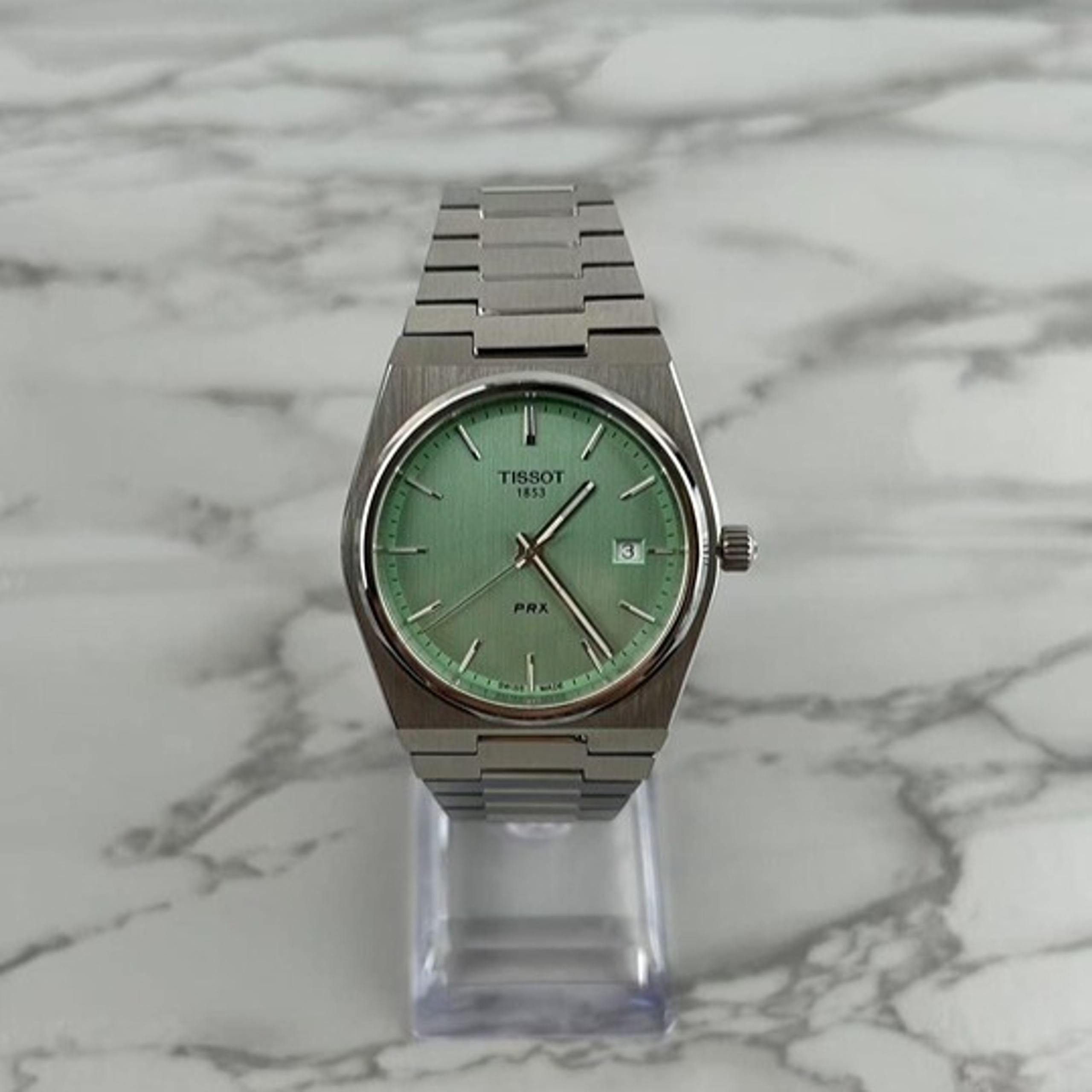 Tissot PRX 40mm Swiss Quartz Movement Men's Watch-LightGreen Dial-T1374101109101