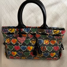 Dooney & Bourke Vintage Colorful Hearts Handbag w/ matching Wristlet