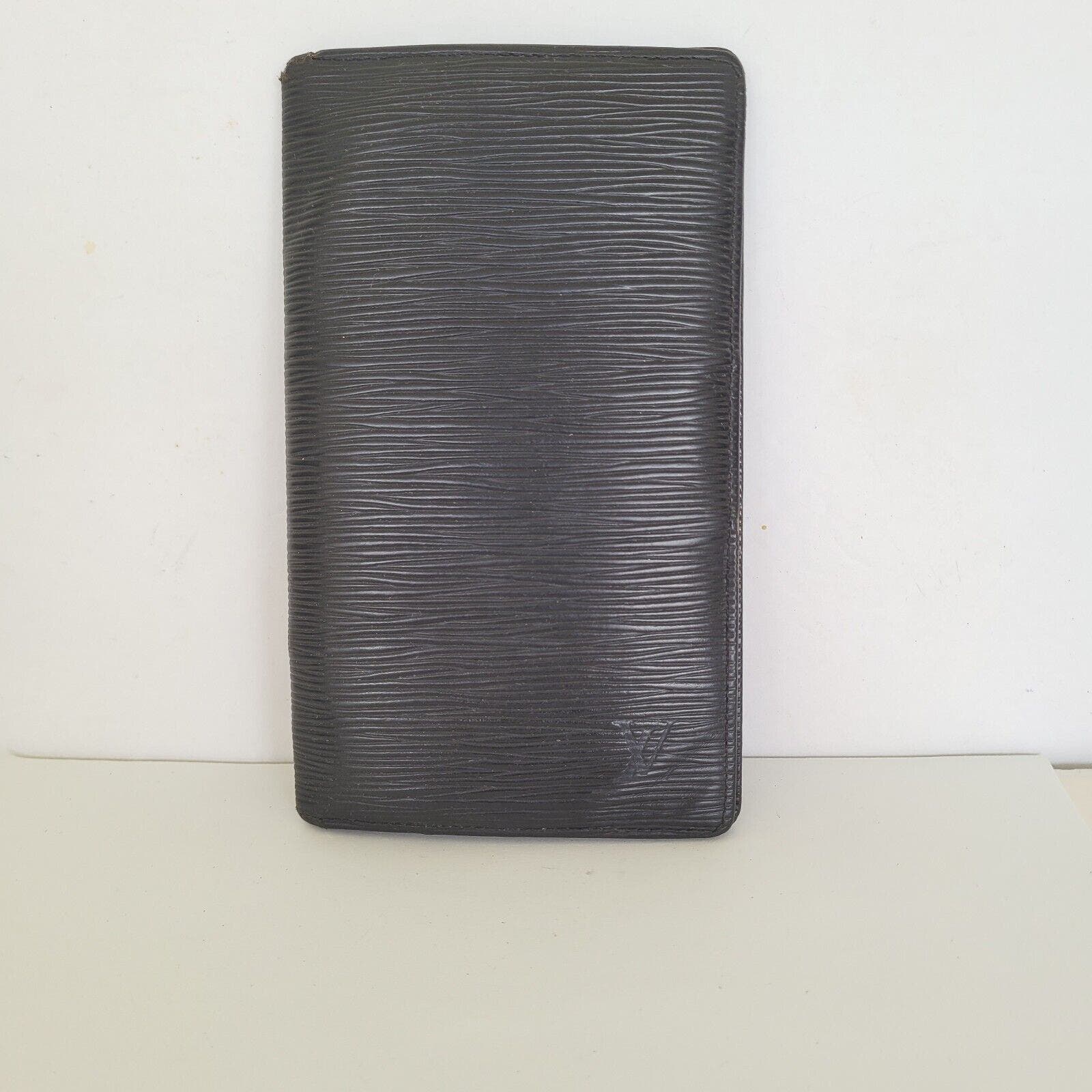 Louis Vuitton Vint Epi Cartes Crédit Wallet Long Card Holder Black Leather Retro