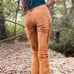 Boutique Brown Lambskin Suede Pants XS