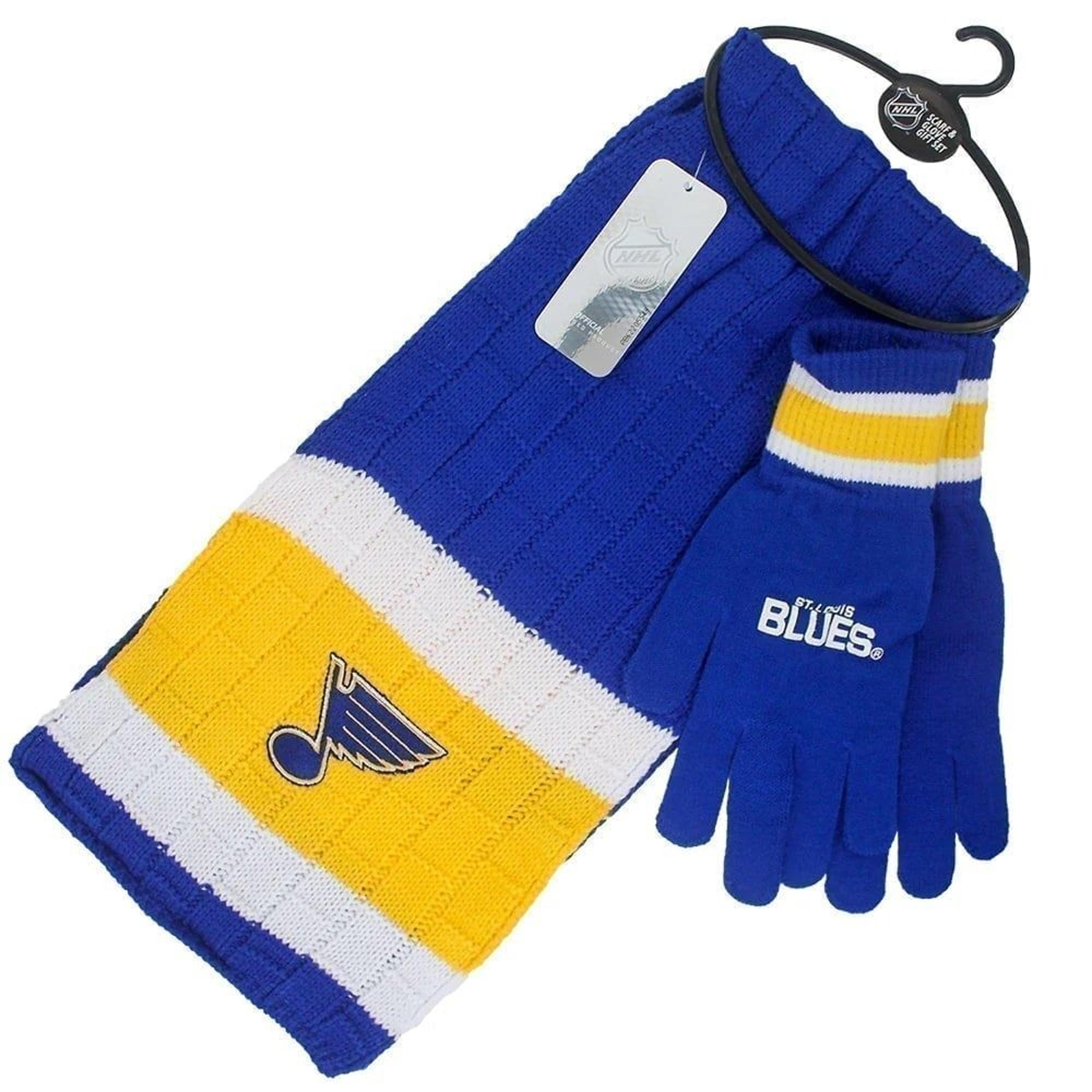 NHL St. Louis Blues Scarf and Glove set  HOCKEY NEW