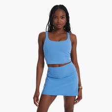 NWT Vuori Daily Crop Long Line Tank Women's Blue Size Large