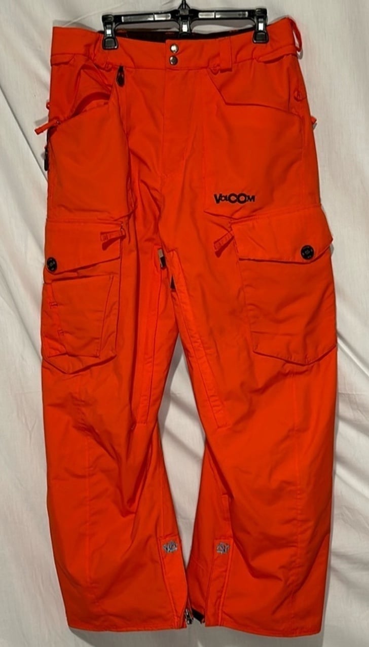 mens orange Volcom Nimbus all conditions climate protection pants size medium