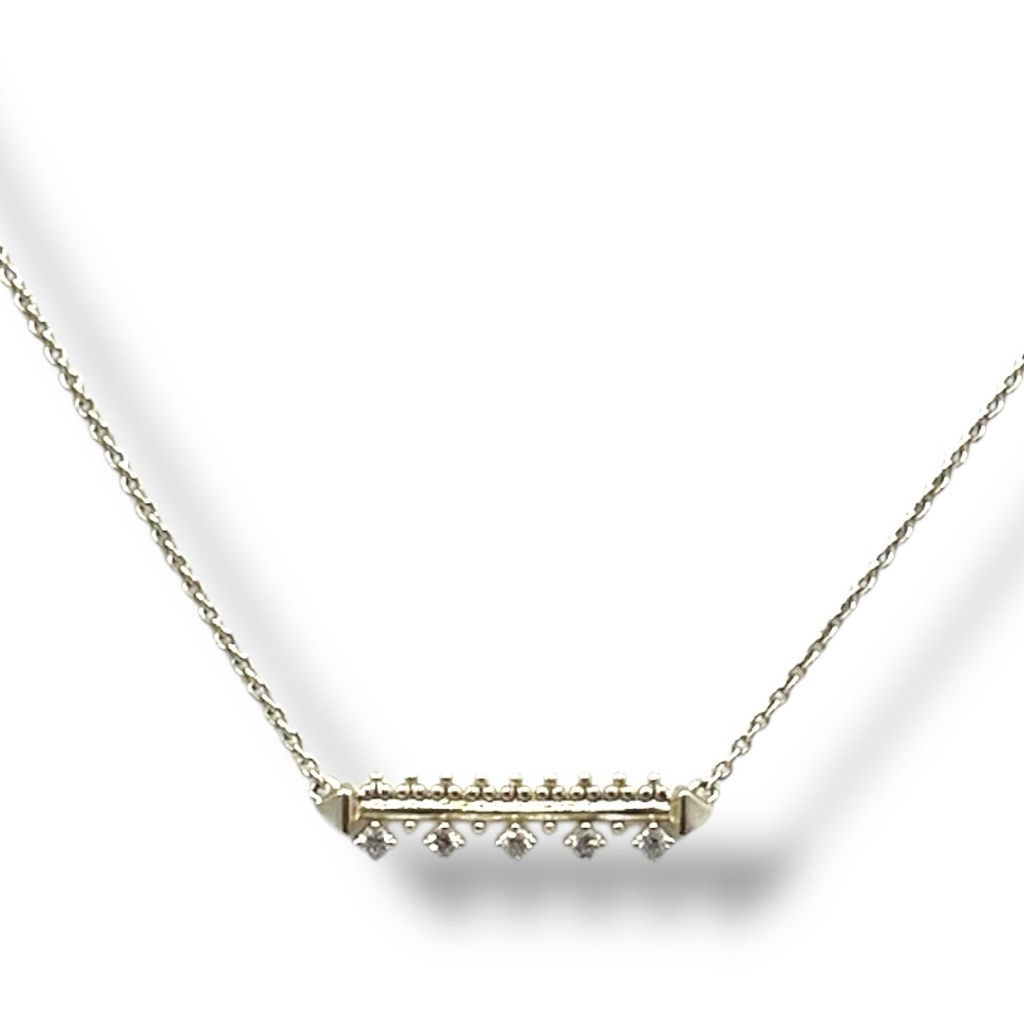 Kendra Scott Gold Plated Anissa Bar Pendant Cubic Zirconia 1385