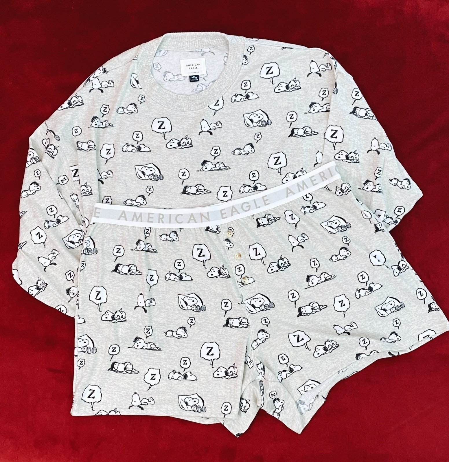 American Eagle Snoopy Pajama Set XXL