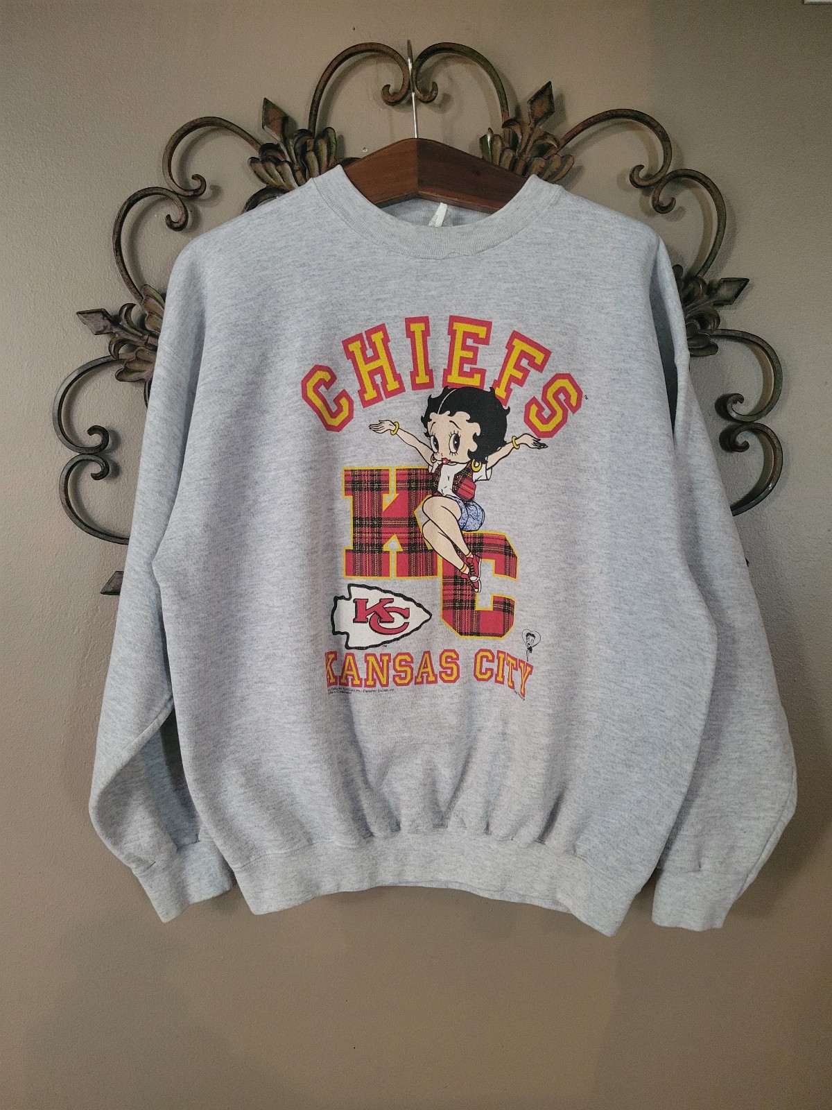 1990s Vintage KC Chiefs Betty Boop Crewneck Sweatshirt
