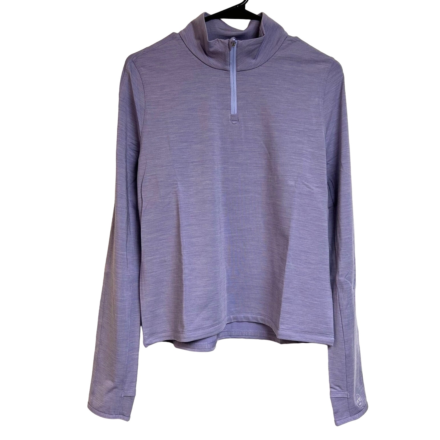 NWT Allbirds Tencel Merino Wool Blend Purple Run Mid Layer Jacket 1/4 zip sz L