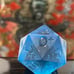 Vintage Gamescience d20 blue gem rpg ad&d dice 090724@