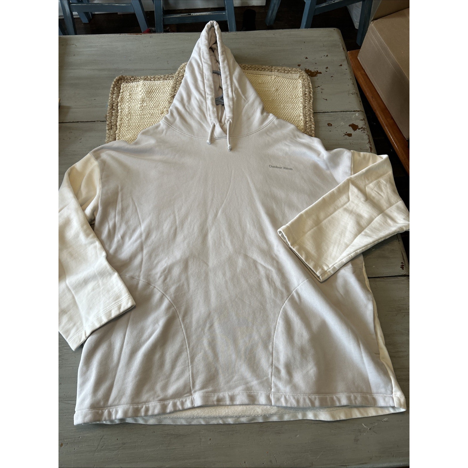 Outdoor Voices Gray White Two Tone Oversized Women’s Hoodie Sz Large XL