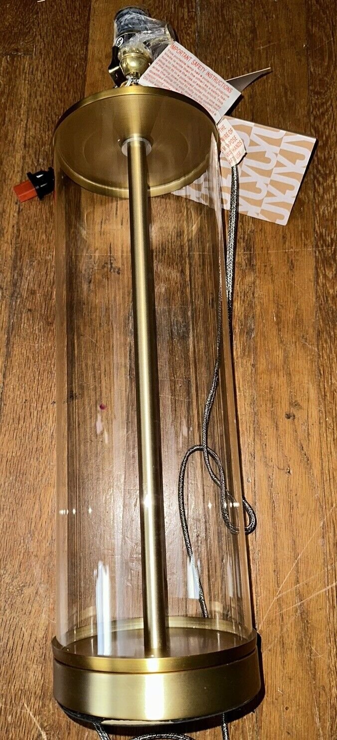 JONATHAN Y Lighting JYL2005A Collins Glass LAMP - 29-1/4 Tall LED - Brass Gold