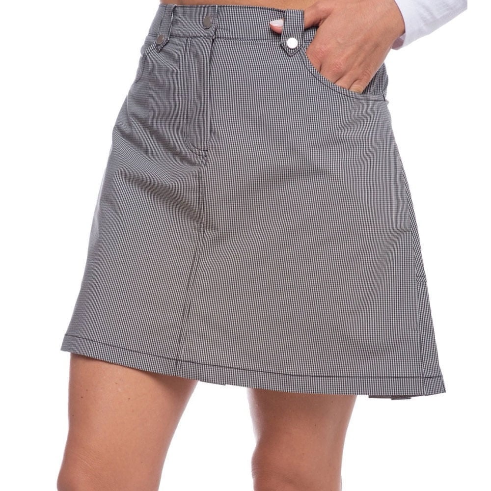 Ibkul Women'S Black/ Grey Gingham Skort Skirt Size 8