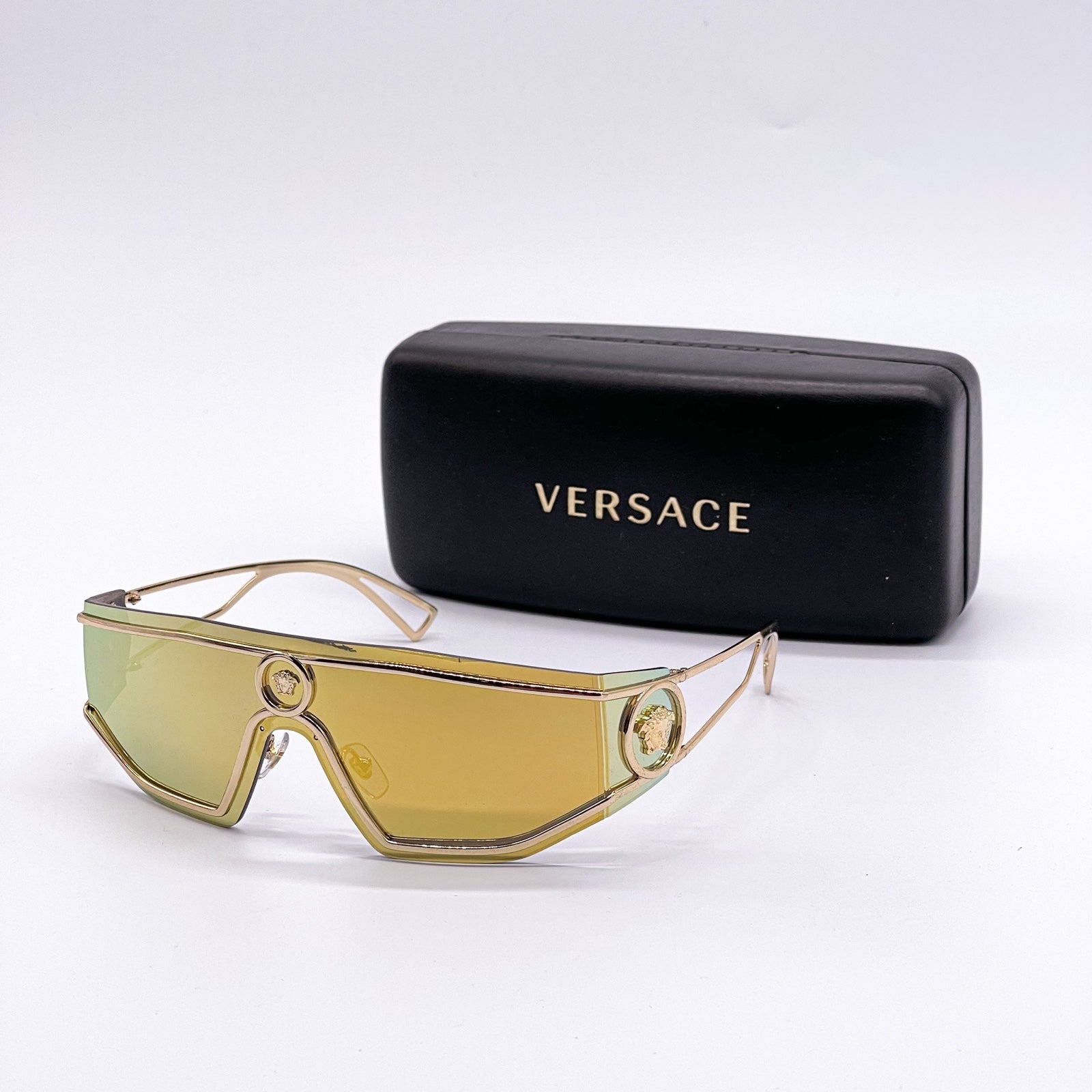 NEW VERSACE VE2226 10027P GOLD METAL UNISEX SUNGLASSES VERSACE VE2226 1002/7P
