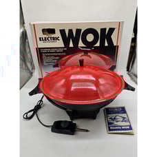 Vintage Nordic Ware Red 7.5 Quart Electric Non-Stick Surface WOK New Open Box