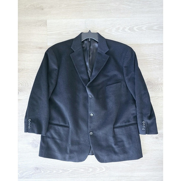 Chiarelli Black 100% Cashmere Blazer Suit Jacket Long Sleeve Mens 50 R Reg