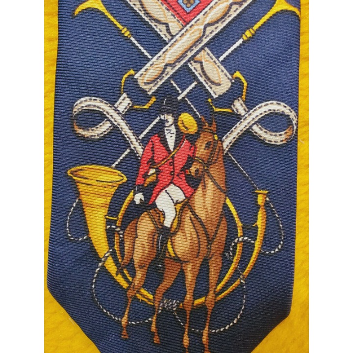 1970s VINTAGE POLO RALPH LAUREN ~BRITCHES ~ #2 FOX HUNT & HOUND ~ SILK TIE ~ 56