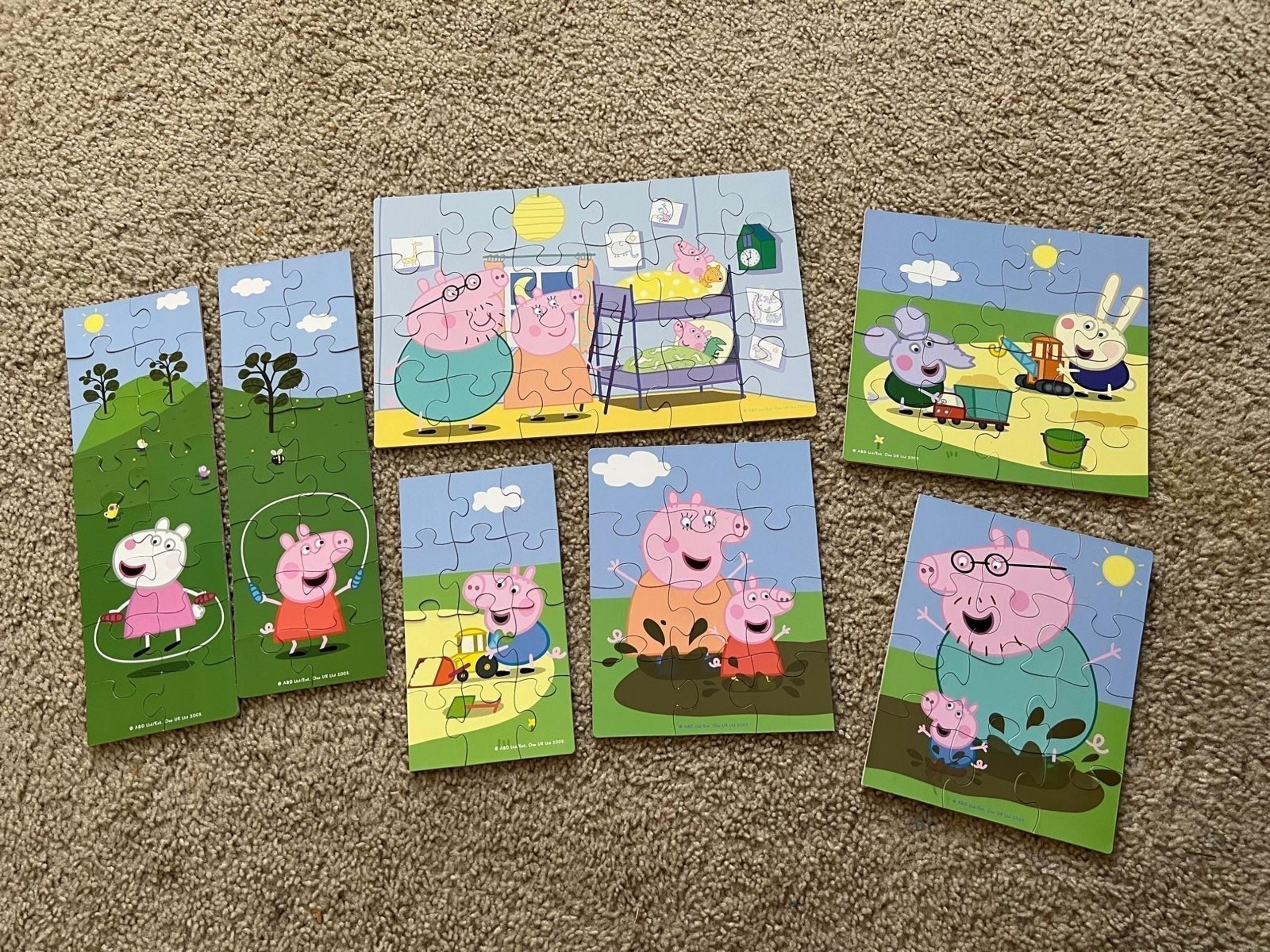 Peppa Pig 7 puzzle set with storage box