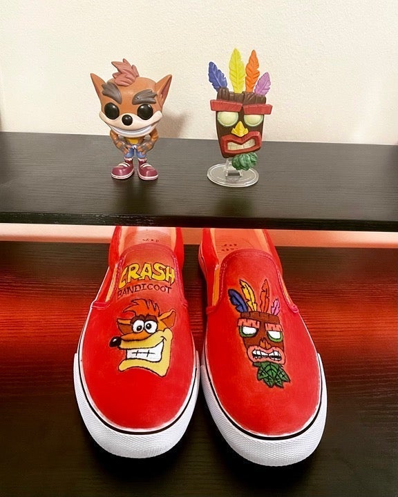 Crash Bandicoot Shoes (message me your shoe size!)