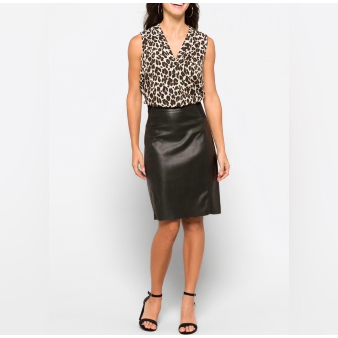 Vera Moda Stitch Fix Vegan Leather Pencil Skirt Pomona Sz 14 Matrix