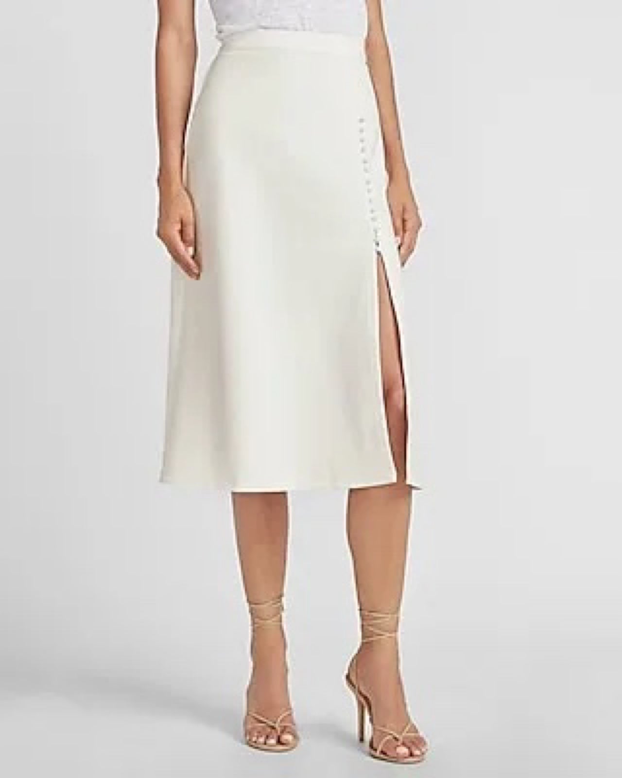 Express x LadyGang White Skirt