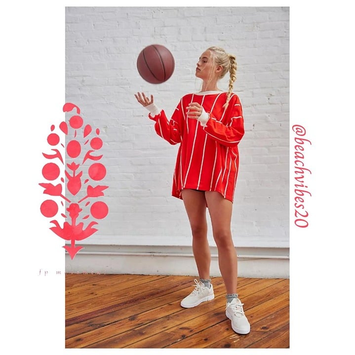 FP MOVEMENT BY FREE PEOPLE Home Game Stripe Layer Top Red Combo Small NWT FP-180