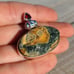 12g Ocean Jasper (Rough) & Garnet 925 Pendant