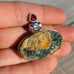 12g Ocean Jasper (Rough) & Garnet 925 Pendant