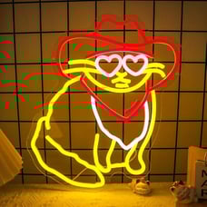 Cowboy Cat Neon Sign, Cat Neon Sign for Wall Decor, LED Cowboy Cat Neon Sign