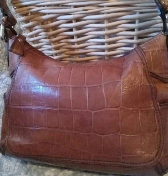 Fossil Leather vintage Pebbled Handbag Purse bag