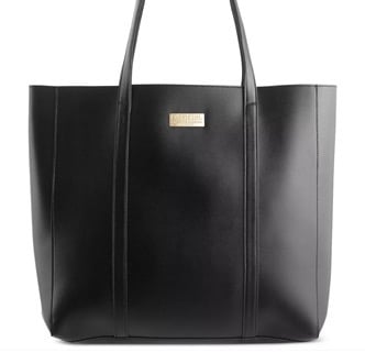 Caroline herrera black leather tote bag