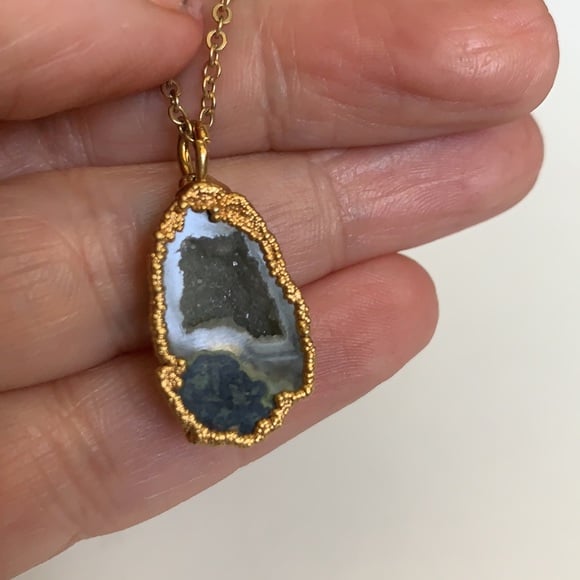 Agate Slice Necklace, Druzy