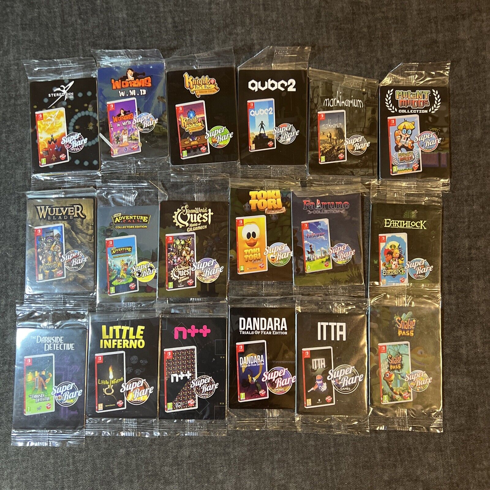 Worms Snake Pass Nintendo Switch Super Rare Games Sealed Trading Cards Pack Lot