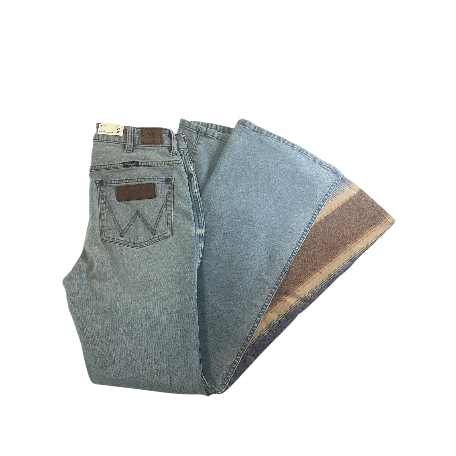 Wrangler x Pendleton Retro Trumpet High Rise Flare Women's Denim Jeans Sz 27x32