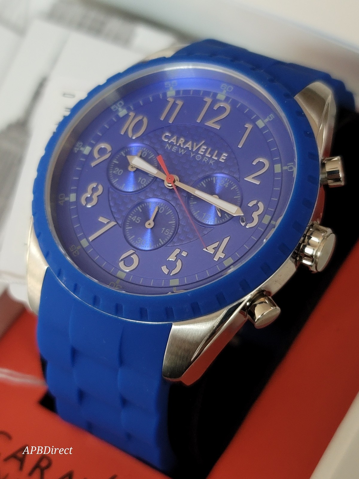 Caravelle NEW YORK by Bulova - 44mm Chronograph Blue - mens watch