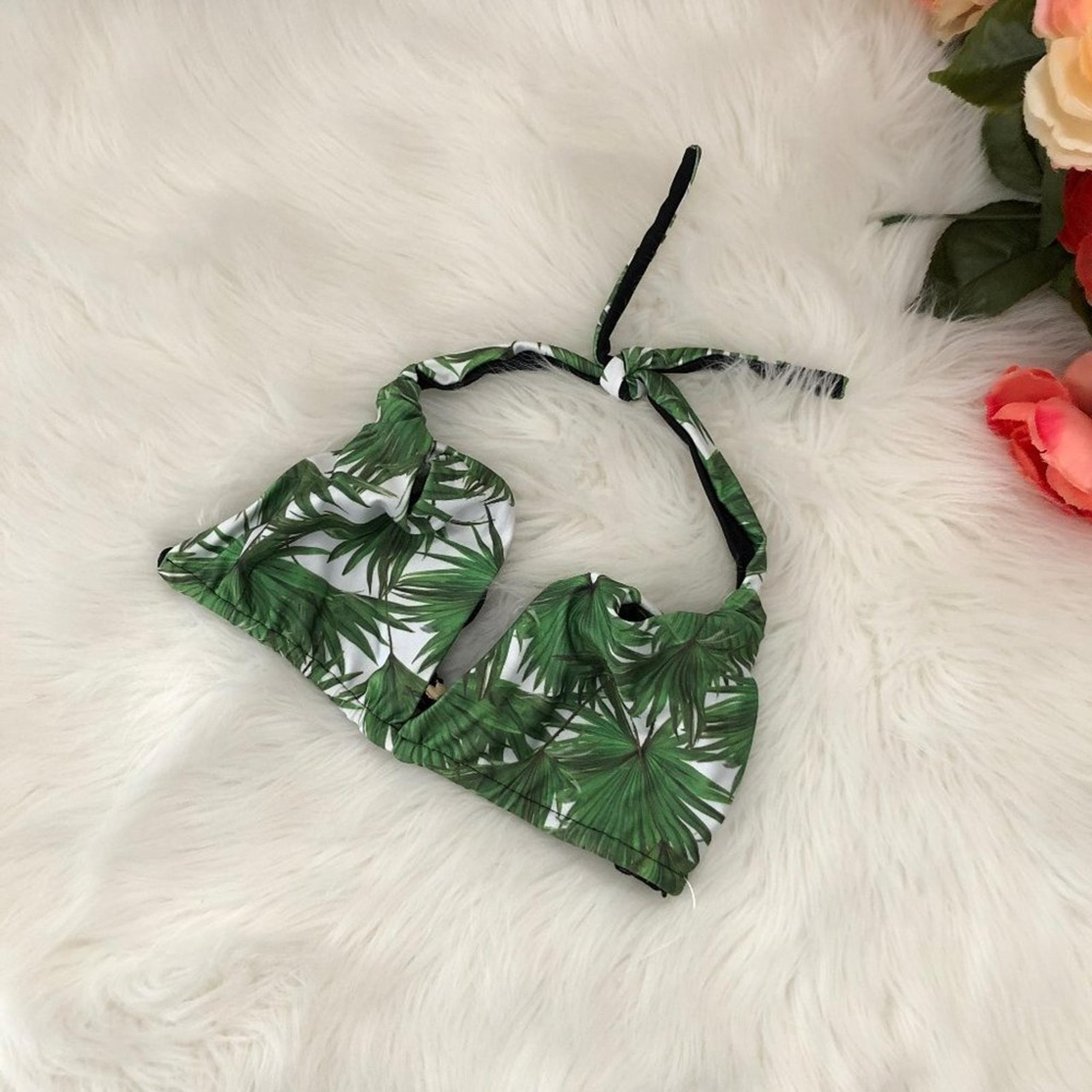 WILDFOX Palm Leaf Halter Bikini Top NWOT