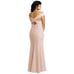 Dessy Collection Off-the-Shoulder Criss Cross Back Trumpet Gown in Cameo 4 NWT