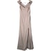 Dessy Collection Off-the-Shoulder Criss Cross Back Trumpet Gown in Cameo 4 NWT