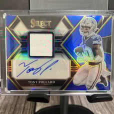 2022 Panini Select TONY POLLARD Blue Prizm RPA numbered /75 - Cowboys ✭