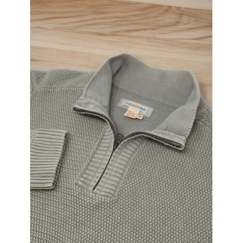 Carbon 2 Cobalt Men's Medium Coal Gray Hi-Def 1/4 Zip Neck Cotton Sweater 155184