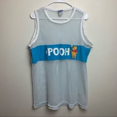 Vintage Pooh Fish Net Swim Suit Cover Up Tank