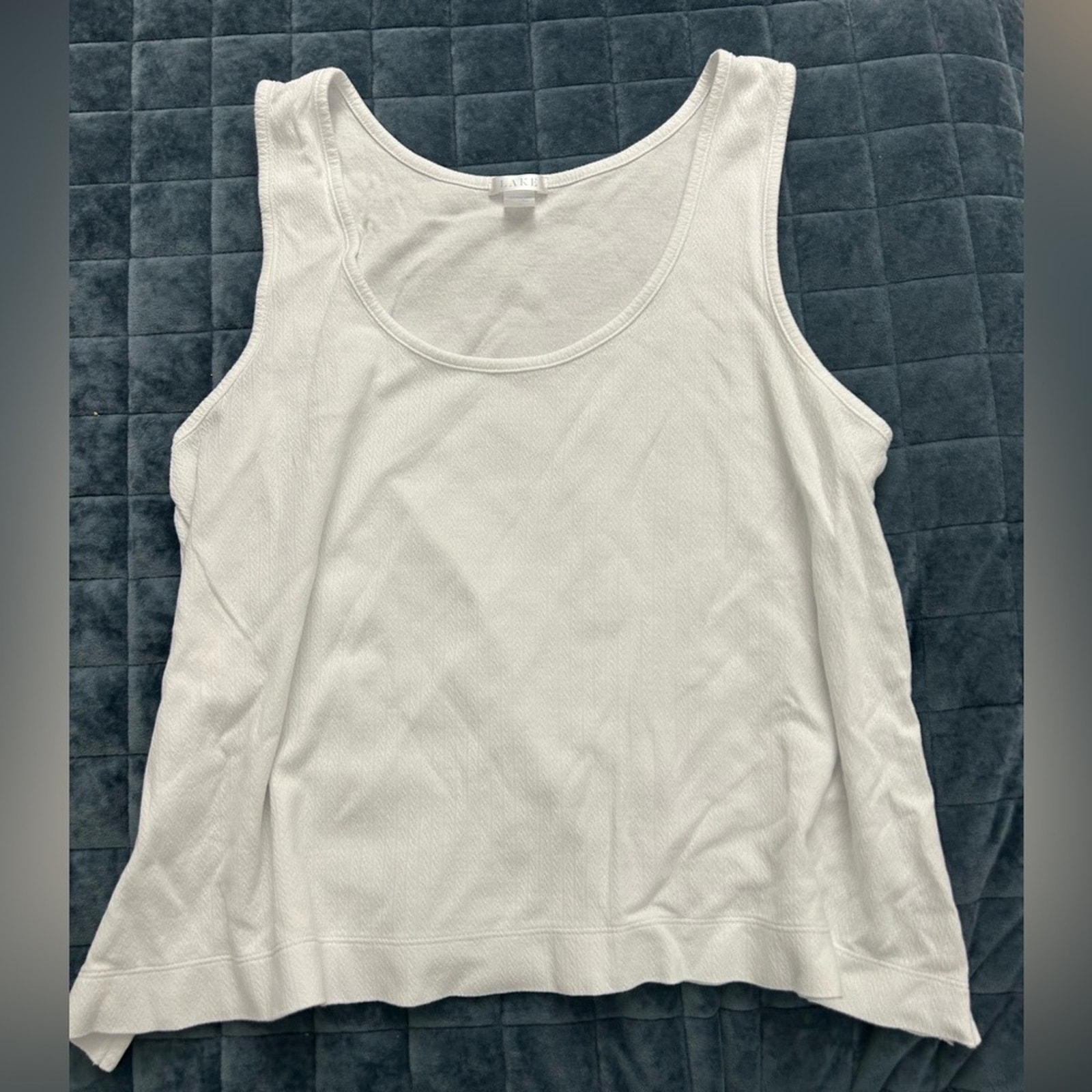 LAKE White Textured Pajama Tank Top