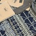 NWT West Elm Sateen Echo Organic Cotton 300 Thread Count Pattern Euro Shams Navy