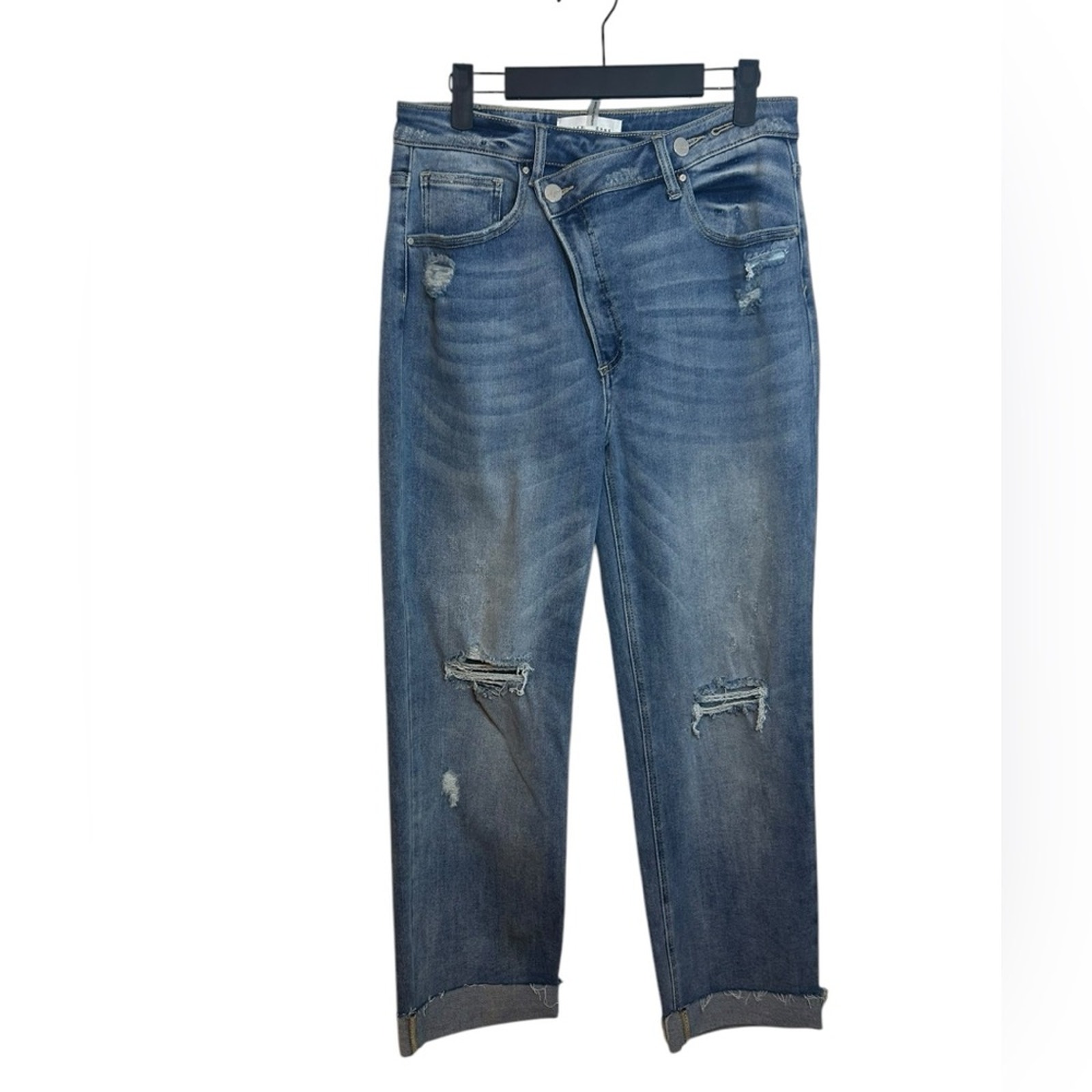 Risen Boyfriend Crossover Distressed Jeans