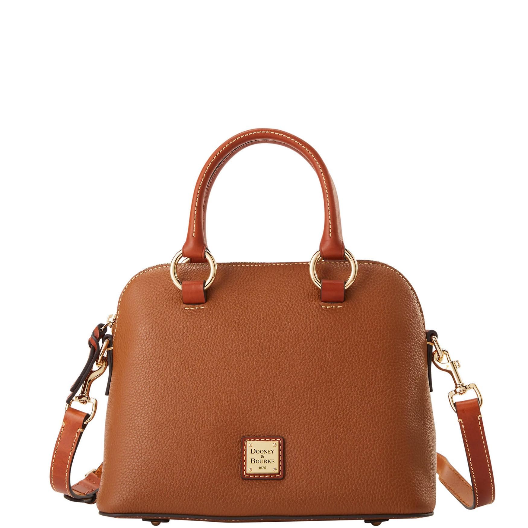 Handbag, Pebble Grain Domed Satchel