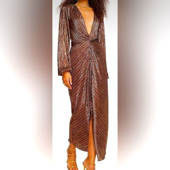 NWT- Ramy Brook Sutton Metallic Maxi Dress- Size S