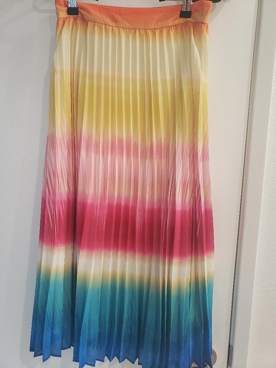 Jealous Tomato Rainbow Pleated A-Line Skirt - Size Small - Pre-Owned