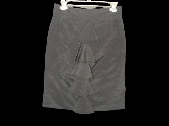 Alice & Olivia Size 6 Silk Skirt Black