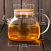 Glass Teapot with Bamboo Lid (40oz/1200ml) + Loose Leaf Tea Filter Spout