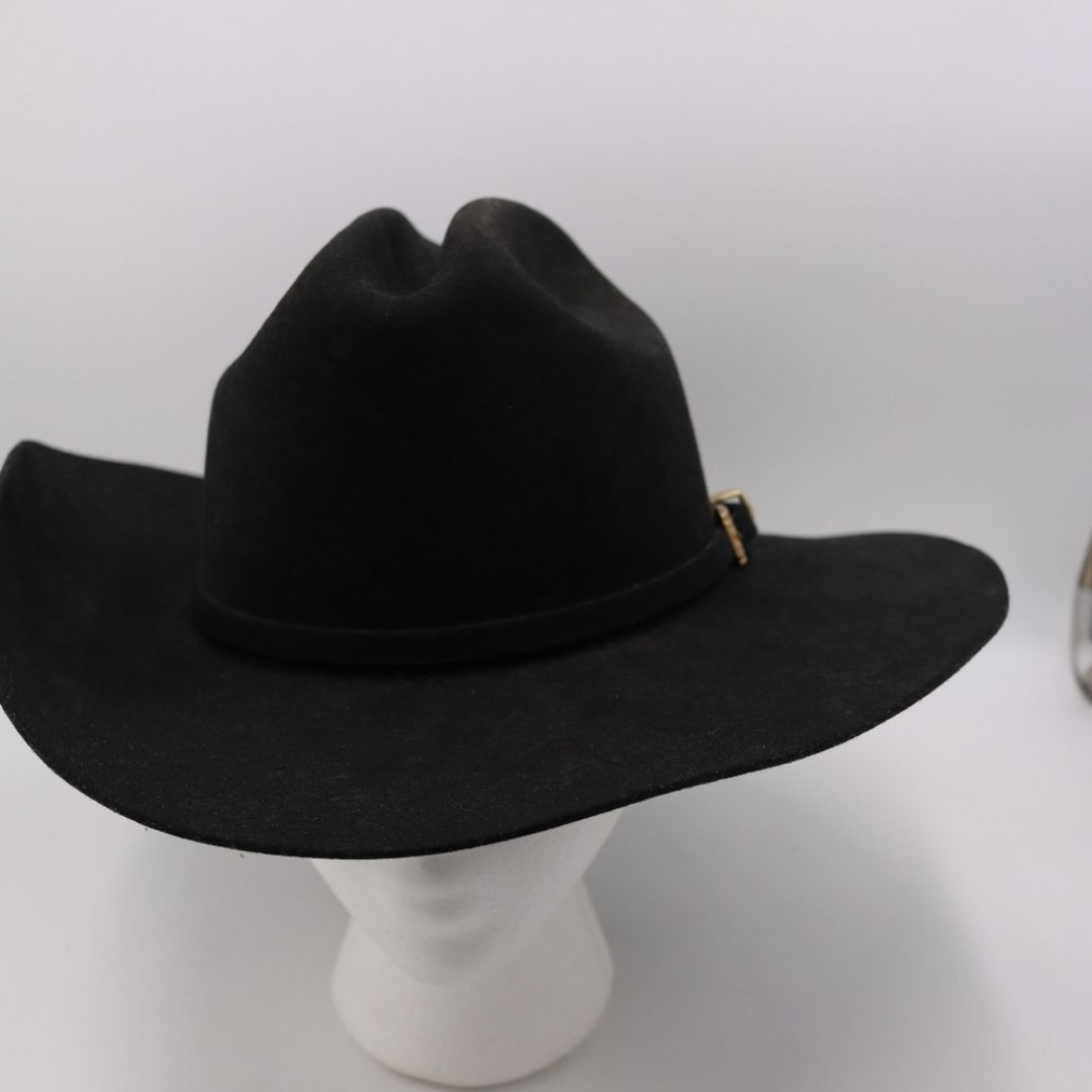Vintage Black Cowboy Western Hat US 6 7/8 Sized Hat