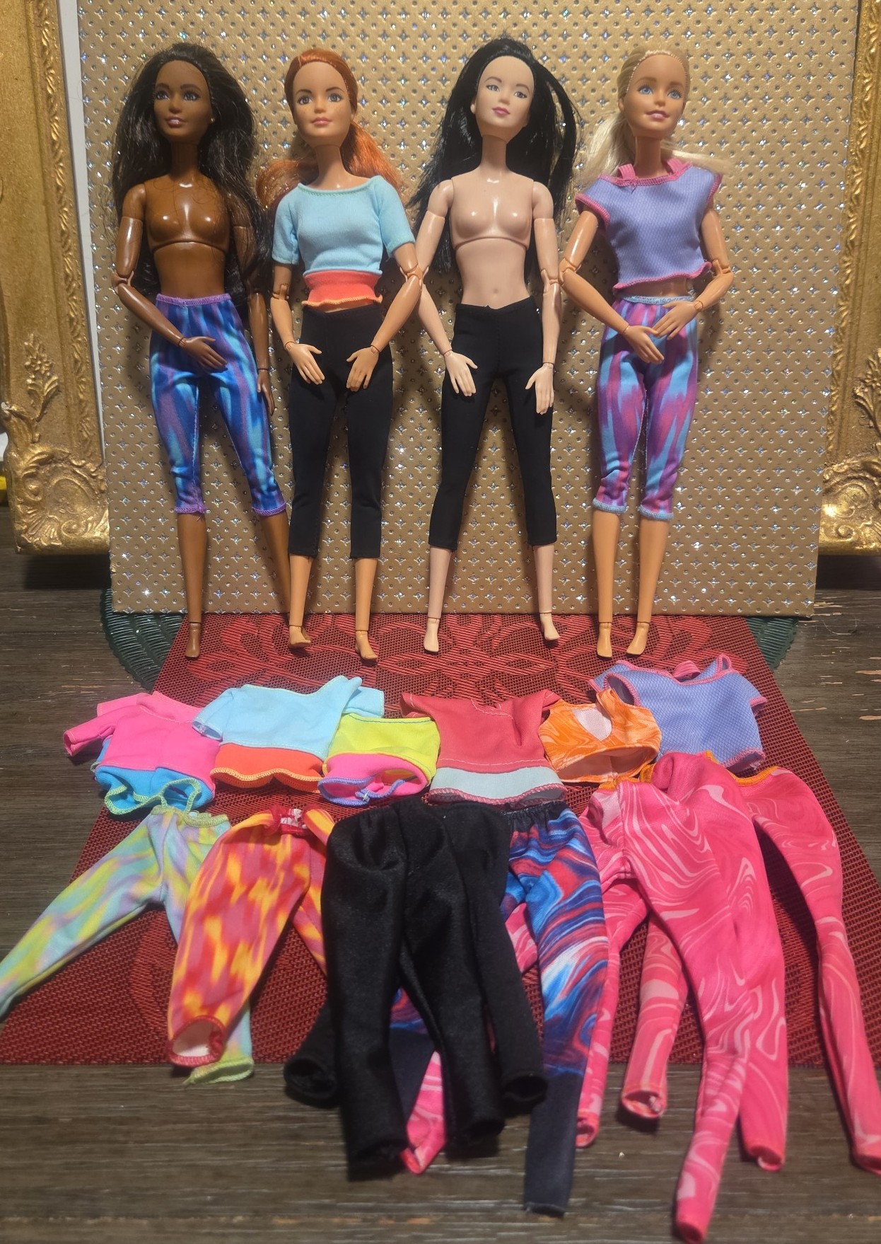 Made to Move Yoga and Soccer Barbie Dolls with yoga outfit Lot